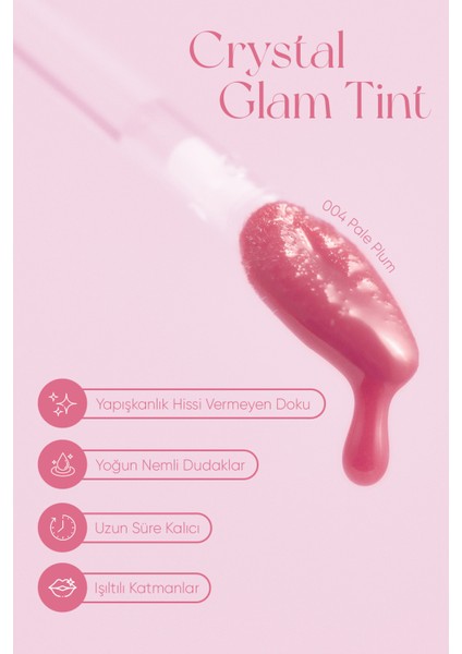 Yapışkanlık Hissi Vermeyen Yoğun Işıltılı Tint CLIO Crystal Glam Tint (04 Pale Plum) modelleri