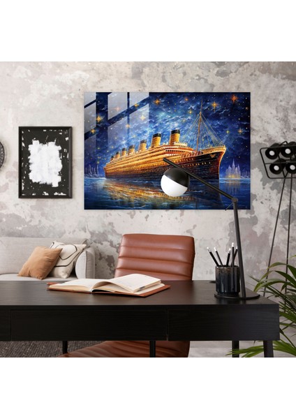 Titanik Cam Tablo Sanatı - Titanic Cam Sanat Ilham Verici Yıldızlı Gece Gökyüzü modelleri