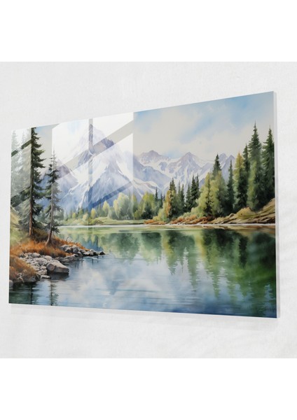 Seyahat Cam Tablo - Seyahat Sessiz Göl Ev Dekorasyonu