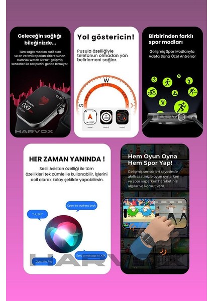 Watch 10 Pro+ Akıllı Saat Iphone ve Android Tüm Telefonlara Uyumludur