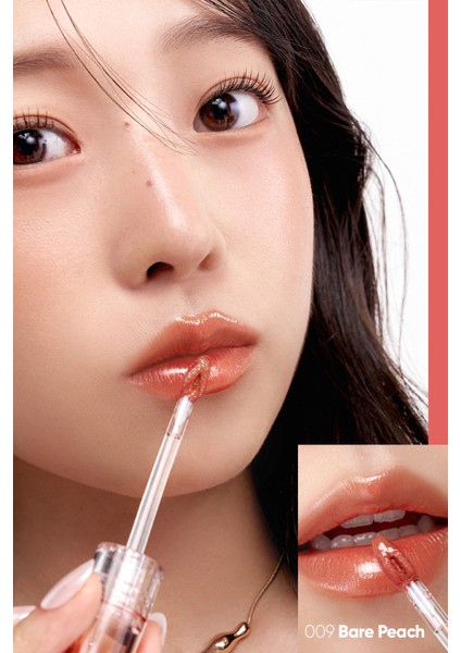 Yapışkanlık Hissi Vermeyen Yoğun Işıltılı Tint CLIO Crystal Glam Tint (09 Bare Peach)