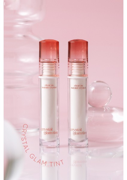 Yapışkanlık Hissi Vermeyen Yoğun Işıltılı Tint CLIO Crystal Glam Tint (09 Bare Peach)
