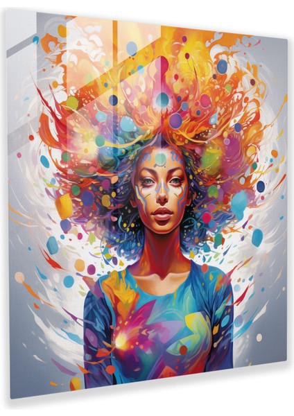 Chakra Patlaması Cam Tablo - Ruhani Çakralar Duvar Dekorasyonu Pop Sanat