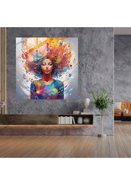 Chakra Patlaması Cam Tablo - Ruhani Çakralar Duvar Dekorasyonu Pop Sanat modelleri