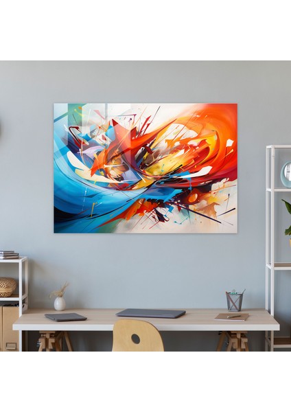 Seyahat Duvar Dekorasyonu - Canlı Renkler Cam Sanat Dinamik Şekiller modelleri