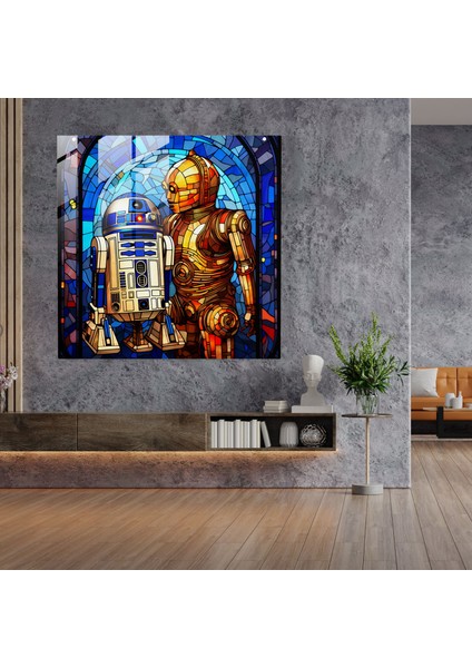 Star Wars Cam Tablo - Vitray Sanat - Star Wars Cam Duvar Sanatı Bb-8 fiyatları