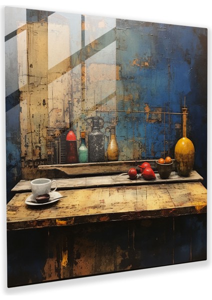 Natürel Dokulu Masa Cam Tablo Sanatı - Çağdaş Duvar Süsleme