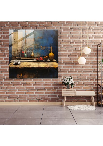 Natürel Dokulu Masa Cam Tablo Sanatı - Çağdaş Duvar Süsleme modelleri