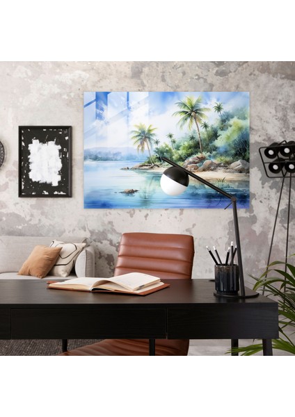 Seyahat Cam Tablo - Seyahat Cam Tablo Palmiye Ağaçları Ev Dekorasyonu modelleri
