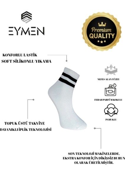 6'lı Ekonomik Kısa Kolej Çemberli Tenis Çorabı Beyaz - Erkek Kadın Için Uygun fiyatları