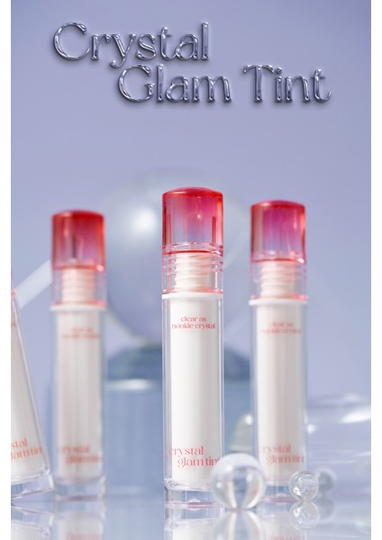 Yapışkanlık Hissi Vermeyen Yoğun Işıltılı Tint CLIO Crystal Glam Tint (12 Fiery Rose)