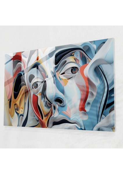 Soyut Dali Ilhamlı Cam Tablo - Salvador Dali Duvar Dekorasyonu Cam Sanatı