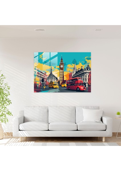 Seyahat Cam Tablo Sanatı - Seyahat Anıtların Kolajı Canlı Duvar Dekorasyonu fiyatları