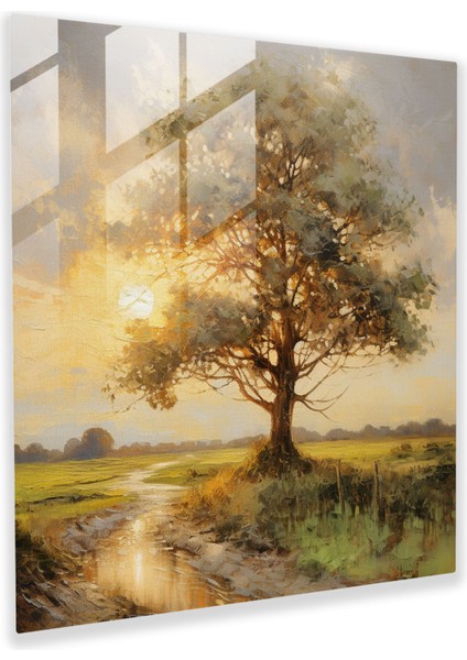 Doğal Yaşam Ağacı Cam Tablo - Doğa ve Izlenimci Resim Tasarımı