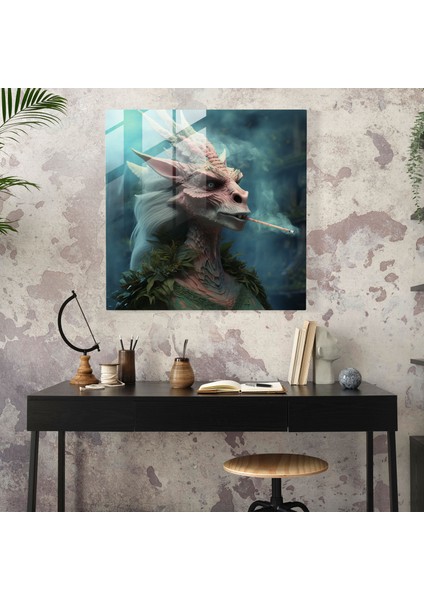 Bitki Gizemi Cam Tablo - Bitki Modern Sanat Ev Dekorasyonu Mitolojik Yaratık fiyatları