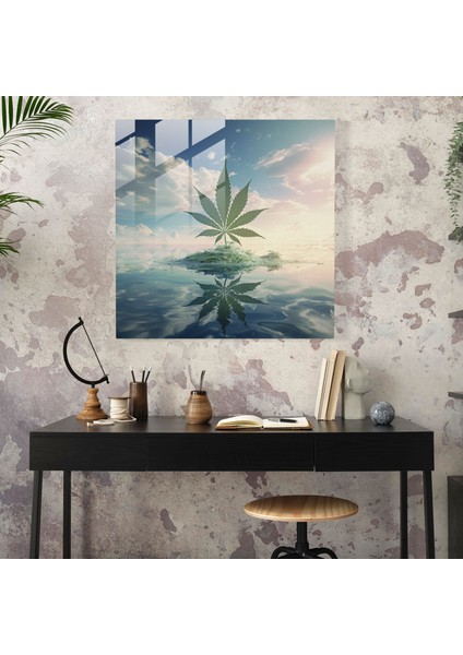 Hayal Gibi Bir Ot Peyzajı Cam Tablosu - Ot Modern Sanat Ev Dekorasyonu Cam Duvar Sanatı fiyatları