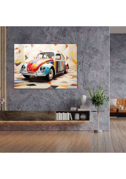 Modern Volkswagen Beetle Cam Tablosu - Volkswagen Beetle Cam Sanatı Cam Duvar Sanatı modelleri