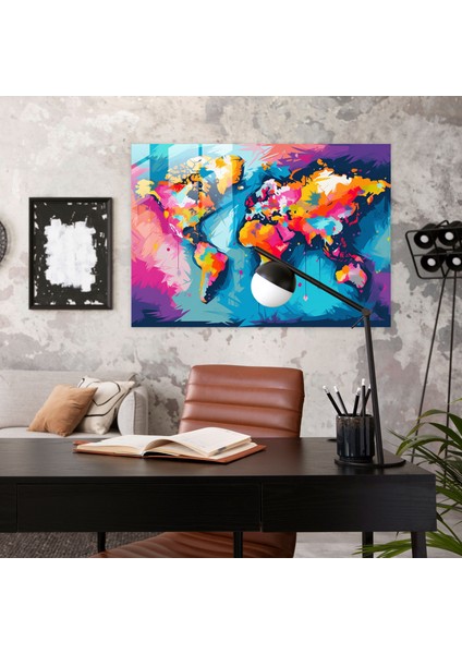 Dünya Haritası 2 Cam Sanat - Dünya Haritası 2 Cesur Cam Sanat Ev Dekorasyonu modelleri
