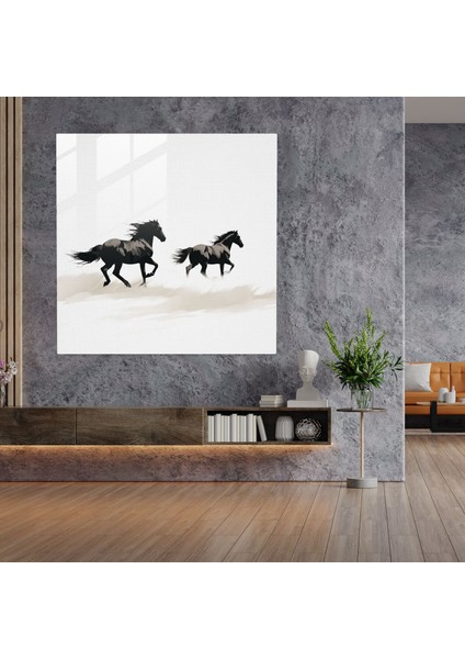Doğal Yaşam Cam Tablo Sanatı - Minimalist At Eskizi - Doğal Yaşam Ev Dekorasyonu Duvar Dekorasyonu Açık Alan fiyatları