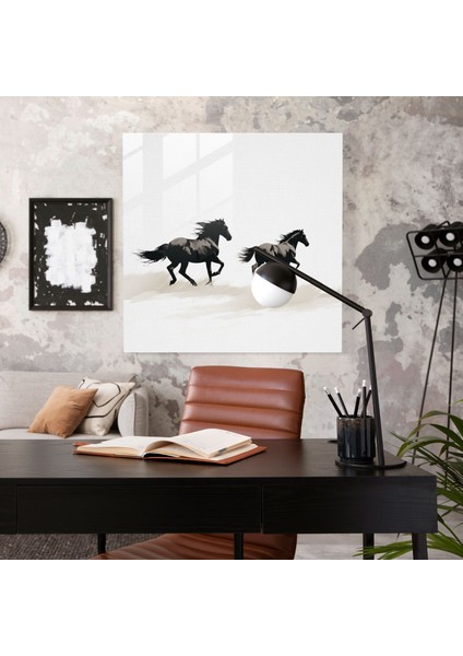 Doğal Yaşam Cam Tablo Sanatı - Minimalist At Eskizi - Doğal Yaşam Ev Dekorasyonu Duvar Dekorasyonu Açık Alan modelleri