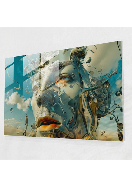 Tuhaf Salvador Dali Tarzı Tasarım Cam Tablo - Salvador Dali Modern Sanat Ev Dekorasyonu Cam Tablo