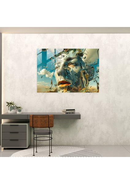 Tuhaf Salvador Dali Tarzı Tasarım Cam Tablo - Salvador Dali Modern Sanat Ev Dekorasyonu Cam Tablo modelleri