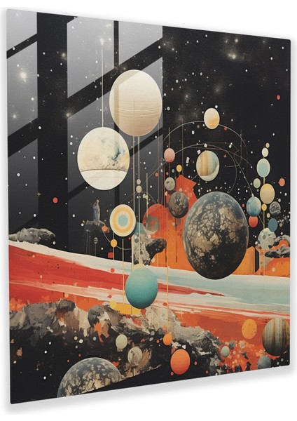 Uzay Koleksiyonu Cam Tablo - Yıldız Haritası Duvar Dekorasyonu Uzay Keşif Görüntüleri