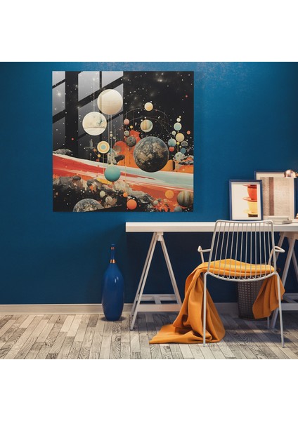 Uzay Koleksiyonu Cam Tablo - Yıldız Haritası Duvar Dekorasyonu Uzay Keşif Görüntüleri modelleri