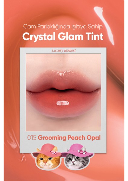 Yapışkanlık Hissi Vermeyen Yoğun Işıltılı Tint CLIO Crystal Glam Tint (15 Grooming Peach Opal) fiyatları
