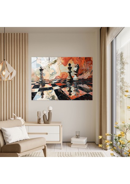 Salvador Dali'nin Eriden Satranç Parçaları Cam Tablosu - Modern Sanat ve Gerçeküstü Eserler ile Salvador Dali. modelleri