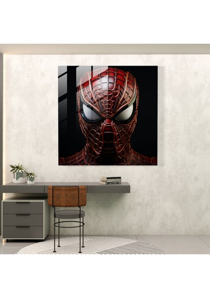 Örümcek Adam Maskesi Cam Tablosu - Örümcek Adam Detaylı Desen Cam Sanatı Modern Sanat fiyatları