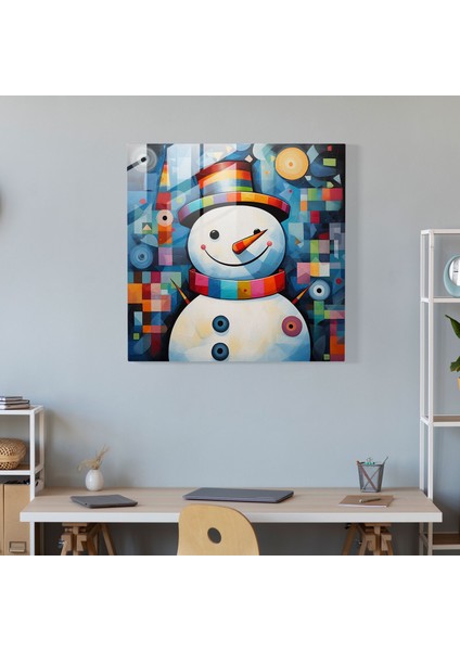 Kardan Adam Cam Tablo - Sevimli ve Eğlenceli Cam Sanatı modelleri