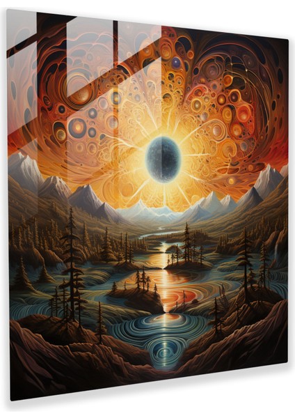 Hayalperest Şafak Cam Tablo - Şafak Hayranlık Hayal Gücü Yüzen Güneş