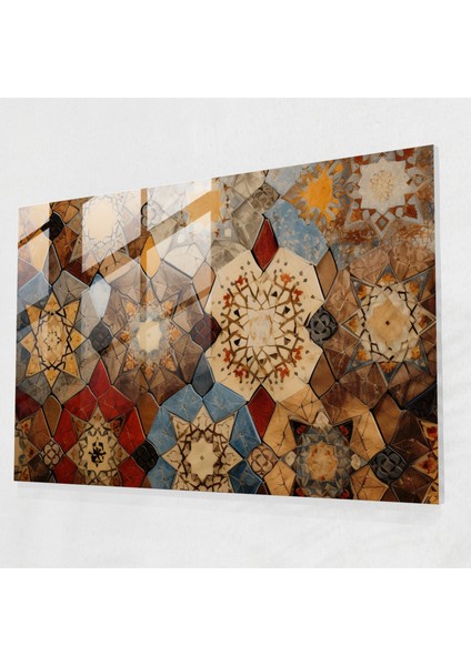 Türk Halı Desenli Cam Duvar Sanatı - Türk Halısı Cam Duvar Sanatı Türk Halı Deseni Ev Dekorasyonu