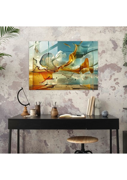 Salvador Dali Ilhamlı Soyut Cam Tablo - Soyut Sanat Cam Duvar Sanatı Ev Dekorasyonu modelleri