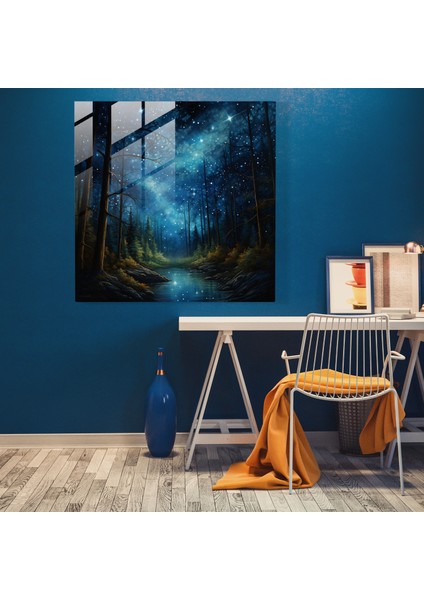 Yıldız Haritası - Huzurlu Orman - Cam Tablo Sanatı Cam Tablo Duvar Dekorasyonu modelleri