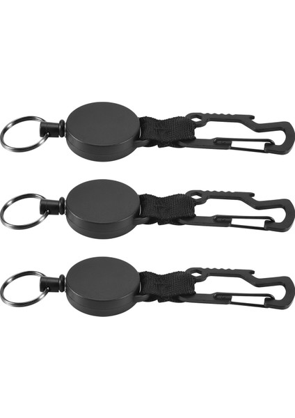 3 Paket Geri Çekilebilir Anahtarlık - Multitool Karabin Klipsli Ağır Hizmet Tipi Rozet Tutucu Makarası, 25 Inç&#39;e Kadar Çelik Tel Kablolu Anahtar Halka, Siyah (Yurt Dışından) fiyatları
