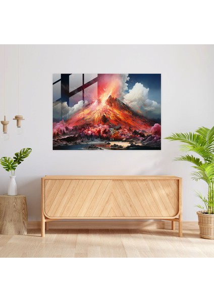 Volkan Cam Tablosu - Volkan Cam Duvar Sanatı Karışık Medya Sanatı Cam Sanatı fiyatları