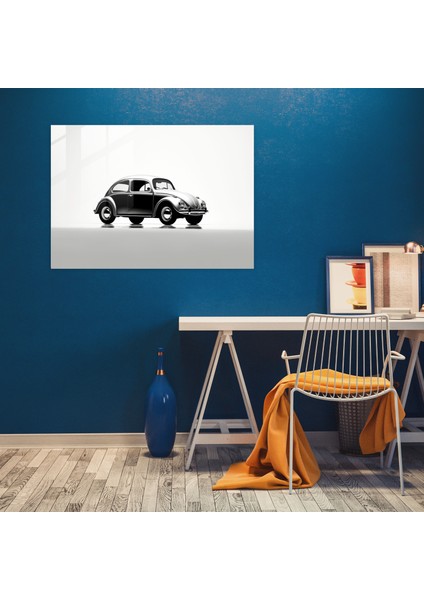 Basit Volkswagen Beetle Cam Tablosu - Volkswagen Beetle Cam Duvar Dekoru Minimalist Duvar Süsleme fiyatları