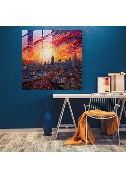 Modern Günbatımı Mozaik Tablo - Günbatımı Modern Sanat Ev Dekorasyonu Çağdaş Tasarım fiyatları
