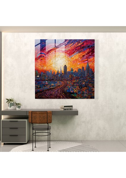 Modern Günbatımı Mozaik Tablo - Günbatımı Modern Sanat Ev Dekorasyonu Çağdaş Tasarım modelleri