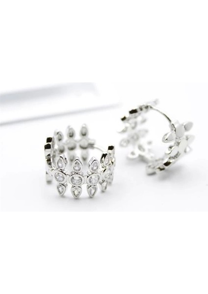 Taşlı Halka Küpe - Gümüş fiyatları