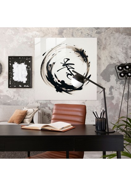 Zarif Bilgelik Cam Tablo - Ruhani Cam Sanatı Zen Ilhamlı Hat Sanatı Ev Dekorasyonu modelleri