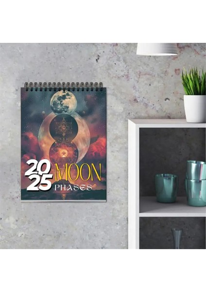 Moon Faz Takvimi 2025 12 Aylık Ay Aşamaları Duvar Takvimi Aylık Planlayıcı ve Günlük Organizatör 2025 Duvar Takvimi (Yurt Dışından)
