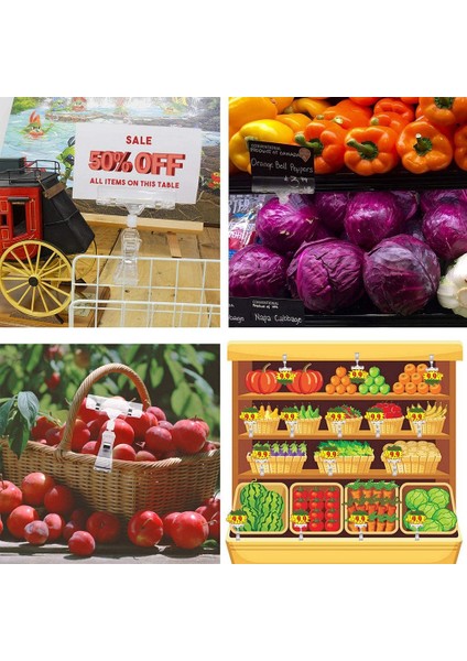 16PCS Net Işaret Klipsleri Plastik Klips Işareti Tutucu Standı, Döner Klipsleri Giyim Raf Işaretleri Etiket Giyim Raf Işaretleri (Yurt Dışından) indirimleri