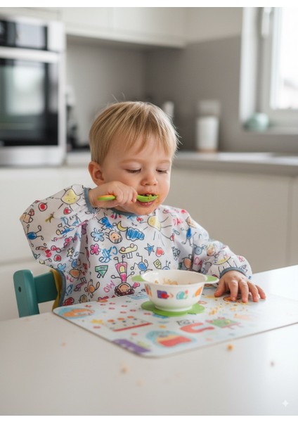 3-5 Yaş Family, Arkadan Bağcıklı, Sıvı Geçirmez, Cepli, Makinede Yıkanabilir, Uzun Kollu Bebek Çocuk Mama Önlüğü, Önlük fiyatları