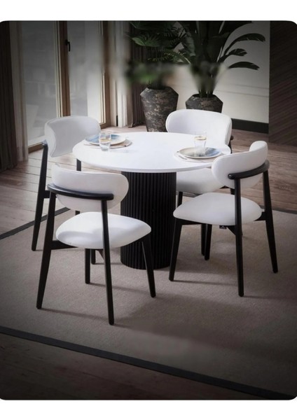 Terra 90X90 Sabit Ahşap Masa Yemek Odası Takımı, Mutfak Takımı | 4 Adet Sandalye