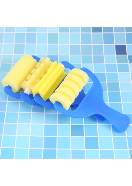 4pcs Seti Sünger Boya Roller Fırça Diy Çocuklar Boyama Fırçaları Çocuk Sanat Zanaat Boyama Aracı (Yurt Dışından)