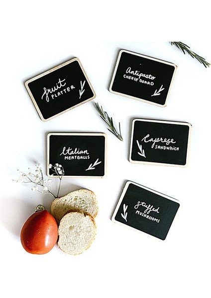 18PCS Mini Kara Tahta Partisi Partisi Gıda Etiketleri Parti Büfe Masası Parti Için Küçük Kara Kablo Işaretleri (Yurt Dışından) fırsatları