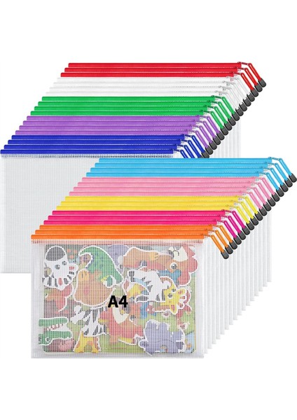 10 Renk Fermuarlı File Belge Çantası A4 Mektup Boyutu File Çanta, 36 Adet (Yurt Dışından)